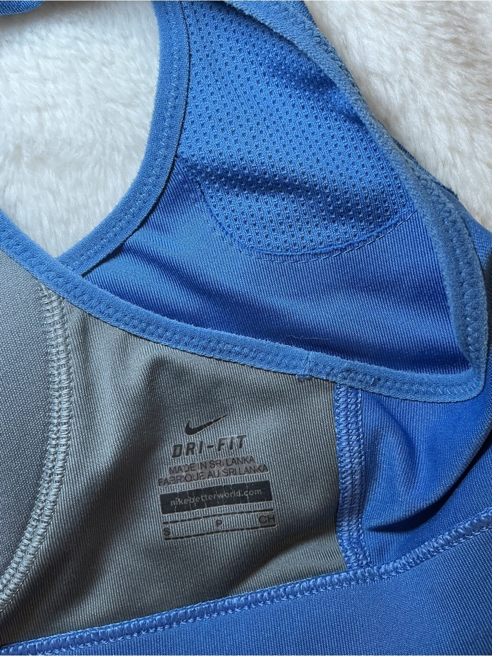 Nike Royal Blue Racerback Sports Bra with Black Swoosh - Picture 5 of 5